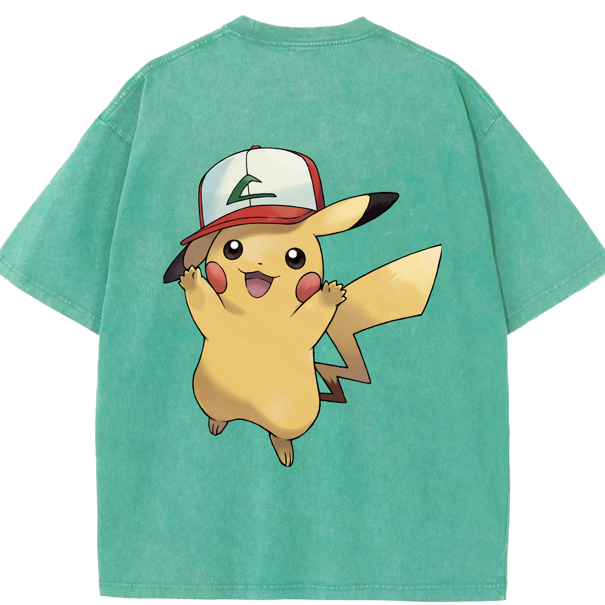 （画像用） ポケットモンスター Pokémon 綿100% ヴィンテージ風 半袖Tシャツ（背面プリント）